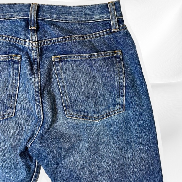 Brock Collection Medium Wash Blue Cotton Cropped Length Straight Leg Jeans Sz 2 - Picture 13 of 15